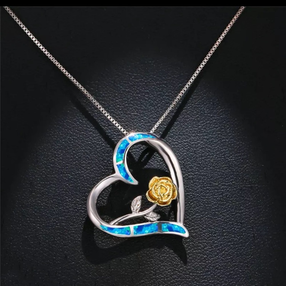 Sterling Silver Rose Necklace